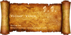 Volner Vince névjegykártya